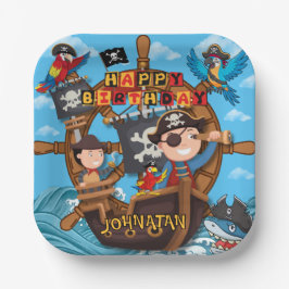 Plato De Papel Fiesta de Cumpleaños Pirata