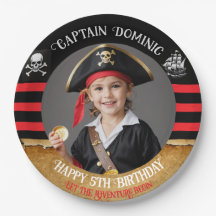 Fiesta de cumpleaños pirata con foto y texto perso