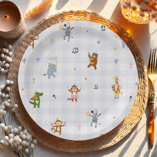 Plato De Papel Fiesta de cumpleaños safari de animales lindos