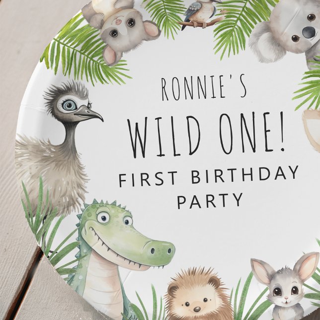 Plato De Papel ¡Fiesta de Cumpleaños Salvaje de Animales Australi (Subido por el creador)