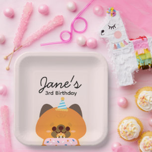 Plato De Papel Fiesta de cumpleaños simple y divertida