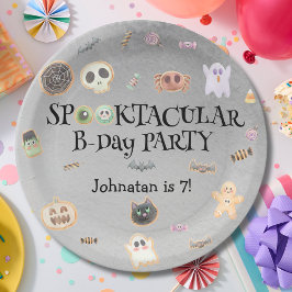 Plato De Papel Fiesta de cumpleaños Spooktacular