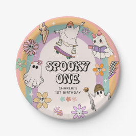 Plato De Papel Fiesta de cumpleaños Spooky One Retro Fun Hallowee