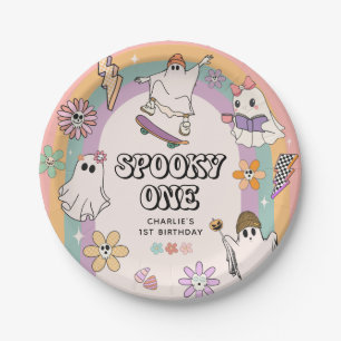 Plato De Papel Fiesta de cumpleaños Spooky One Retro Fun Hallowee