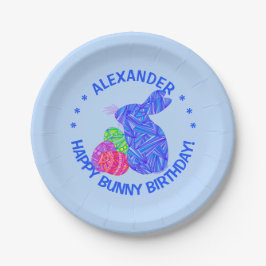 Plato De Papel Fiesta de cumpleaños temática azul de Pascua del