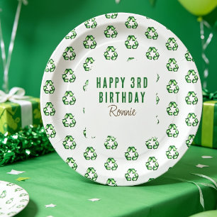 Plato De Papel Fiesta de cumpleaños temática de basura para niños