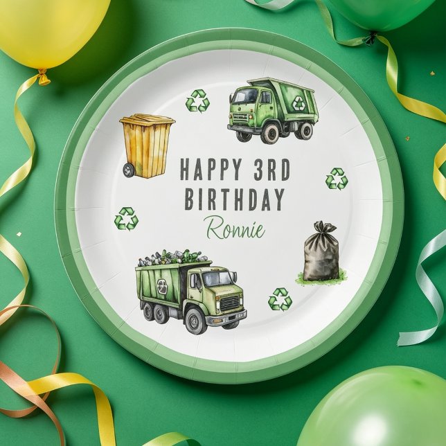 Plato De Papel Fiesta de cumpleaños temática de basura para niños (Subido por el creador)