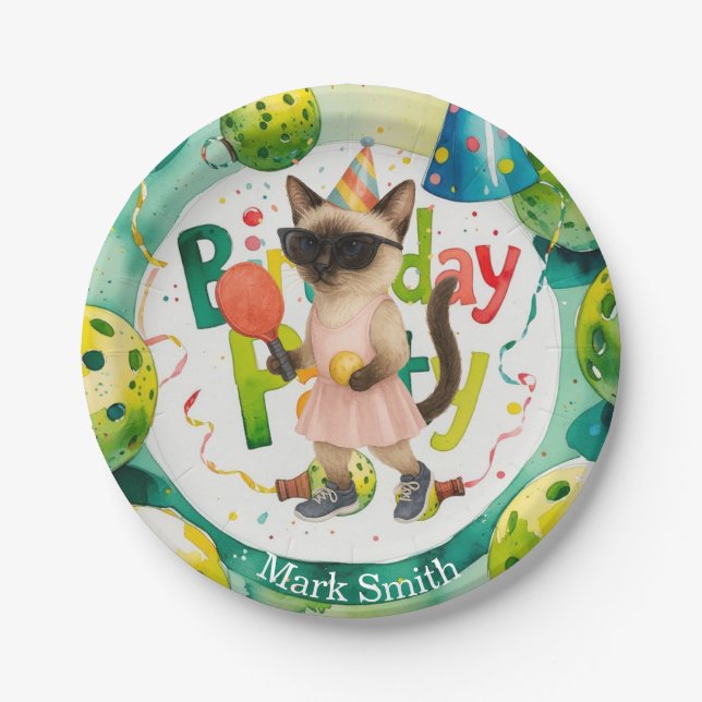 Plato De Papel Fiesta de cumpleaños temática para los amantes del (Anverso)