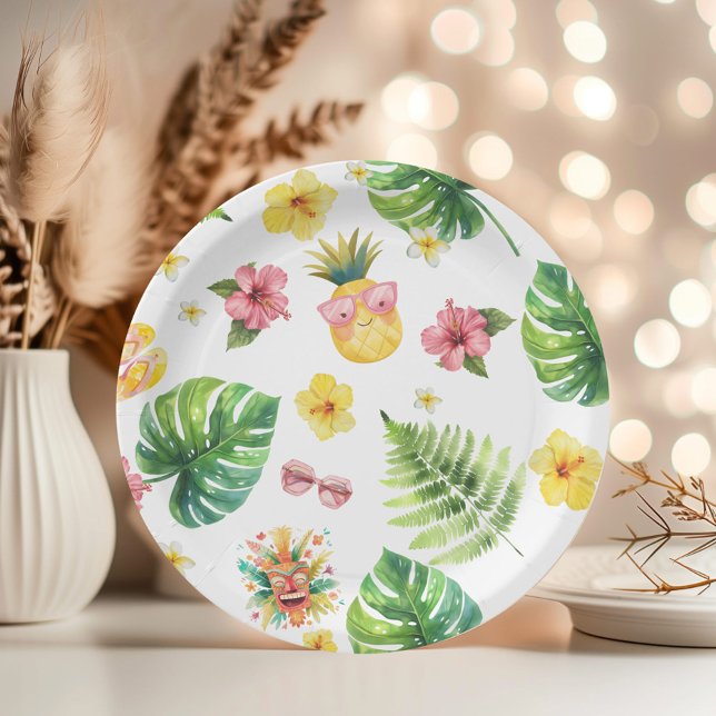 Plato De Papel Fiesta de cumpleaños tropical Aloha Luau (Subido por el creador)