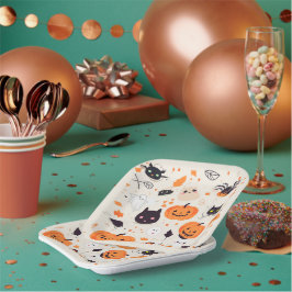 Plato De Papel Fiesta de Cute Halloween Creeptter