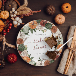 Plato De Papel Fiesta de Despedida de Soltera Boho Otoño
