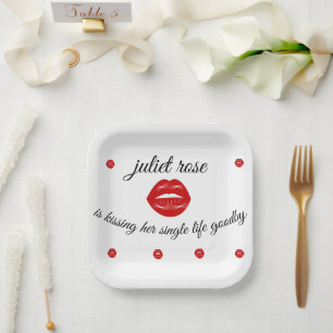 Plato De Papel Fiesta de Despedida de Soltera de Labios