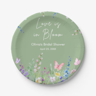 Plato De Papel Fiesta de Despedida de Soltera Sage Green Spring L
