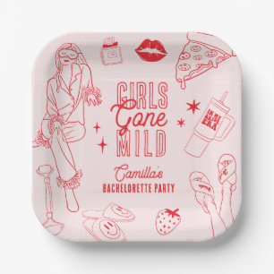 Plato De Papel Fiesta de Despedida de Soltera Spa Pijama Girls Go
