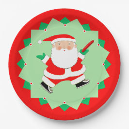 Plato De Papel Fiesta de Disc Golf de Navidad