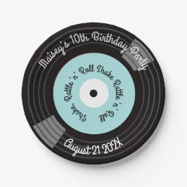 Plato De Papel Fiesta de discos de vinilo retro