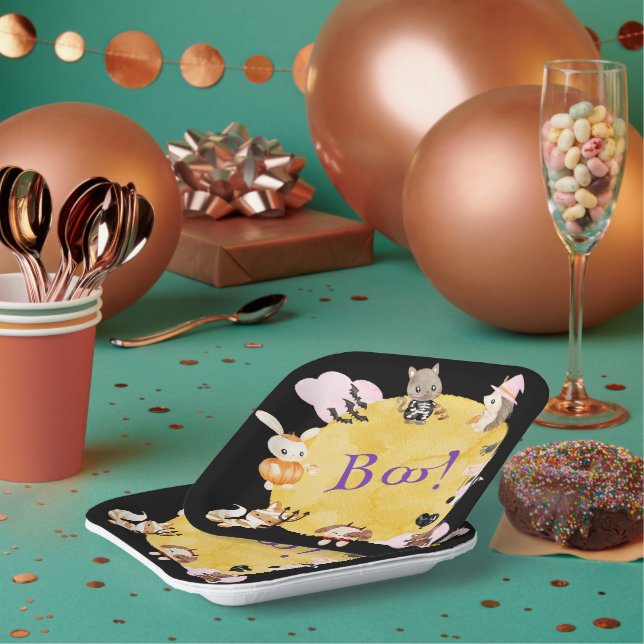 Plato De Papel Fiesta de disfraces de niños de Halloween (Multi)