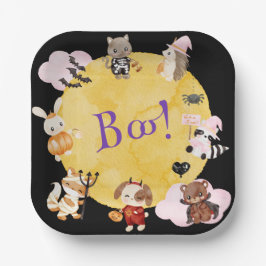 Plato De Papel Fiesta de disfraces de niños de Halloween