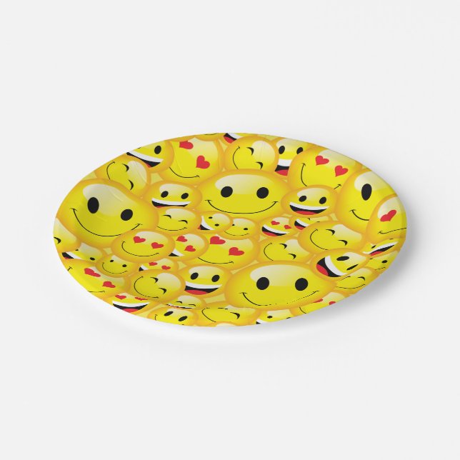 Plato De Papel Fiesta de Emoji Cuta Emoticon caras felices (Angular)