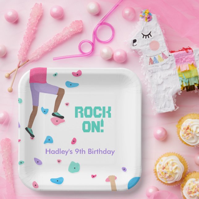 Plato De Papel Fiesta de escalada de rock colorido (Fiesta)