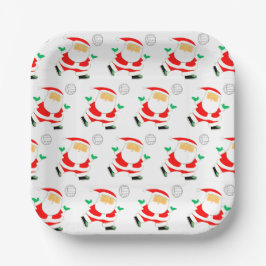 Plato De Papel Fiesta de feriado de Navidades de voleibol creativ