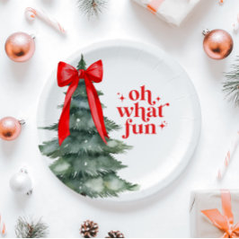 Plato De Papel Fiesta de feriado de navidades Oh Qué Diversión