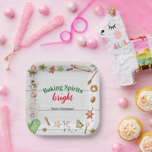 Plato De Papel Fiesta de feriado para Navidades brillantes (Fiesta)