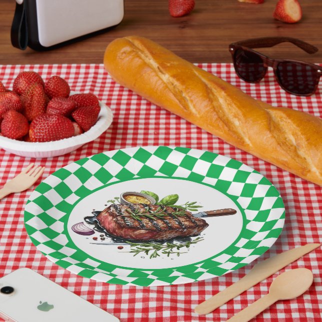 Plato De Papel Fiesta de filete de barbacoa (Picnic)