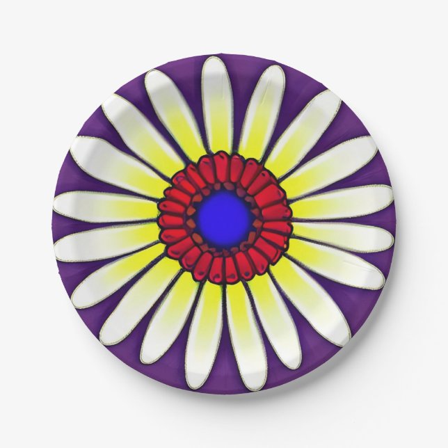 Plato De Papel Fiesta de flores (Anverso)