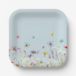 Plato De Papel Fiesta de flores silvestres
