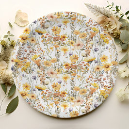 Plato De Papel Fiesta de flores silvestres rusas