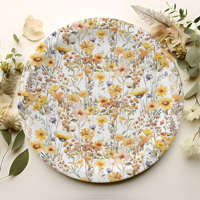 Plato De Papel Fiesta de flores silvestres rusas (Subido por el creador)