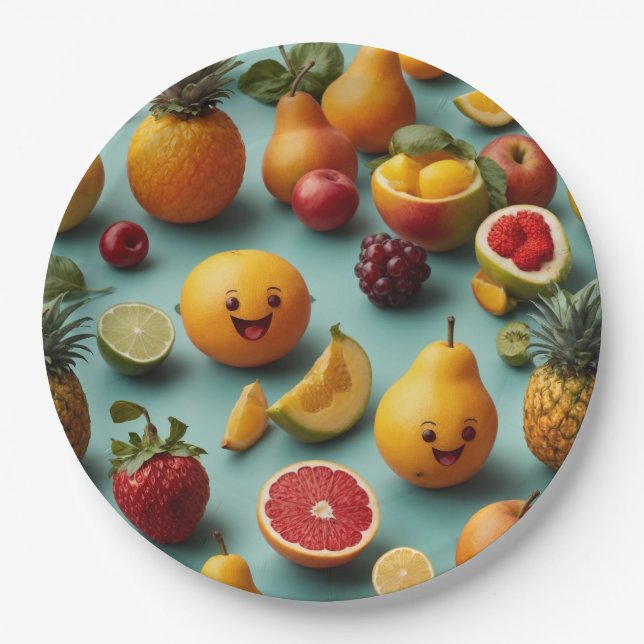 Plato De Papel Fiesta de frutas Placas de papel desechable Set (Anverso)