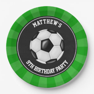 Plato De Papel Fiesta de fútbol Cake Dinner Plates Personalizado