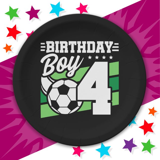Plato De Papel fiesta de fútbol de 4 años de edad (Subido por el creador)