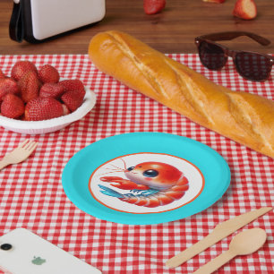 Plato De Papel Fiesta de gambas de playa