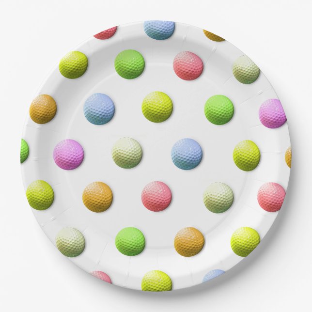 Plato De Papel Fiesta de golf (Anverso)