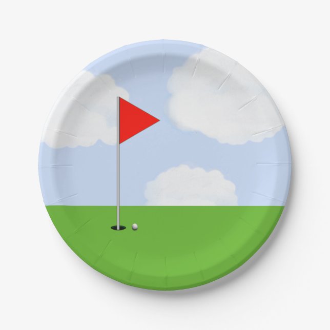 Plato De Papel Fiesta de golf (Anverso)