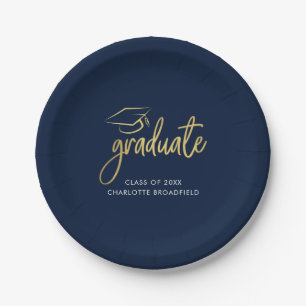 Plato De Papel Fiesta de Graduación 2025 Script Grad