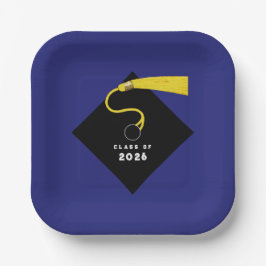 Plato De Papel Fiesta de Graduación Azul 2026