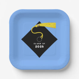 Plato De Papel Fiesta de Graduación Azul Claro 2026