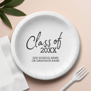 Plato De Papel Fiesta de Graduación de cualquier año de clase