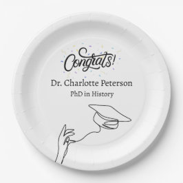 Plato De Papel Fiesta de Graduación de Doctorado 