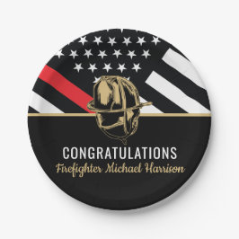 Plato De Papel Fiesta de graduación de la Academia de Bomberos