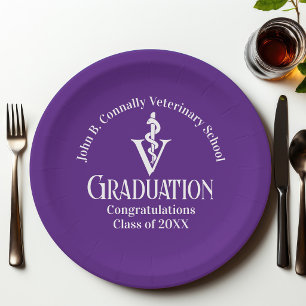 Plato De Papel Fiesta de Graduación de la Escuela de Veterinaria 