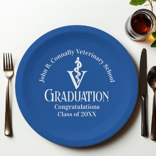 Plato De Papel Fiesta de Graduación de la Escuela Veterinaria Azu