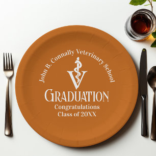 Plato De Papel Fiesta de Graduación de la Escuela Veterinaria de 