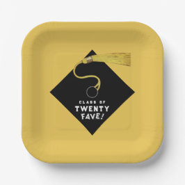 Plato De Papel Fiesta de Graduación de Oro 2025