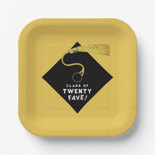 Plato De Papel Fiesta de Graduación de Oro 2025 (Anverso)