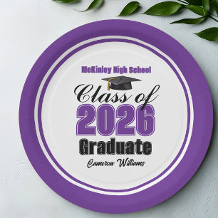 Plato De Papel Fiesta de graduación personalizada de la clase de 